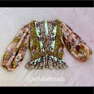 Boho Gypsy Floral Top Hippie Vibes